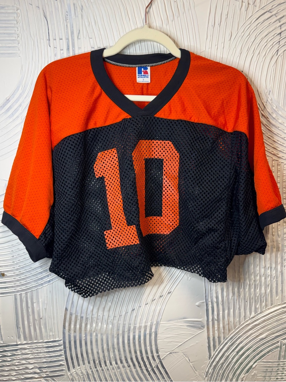 Russell Athletic Orange and Black Mesh Jersey Top with Number 10 N0883